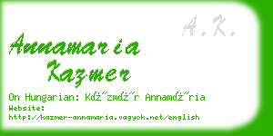 annamaria kazmer business card